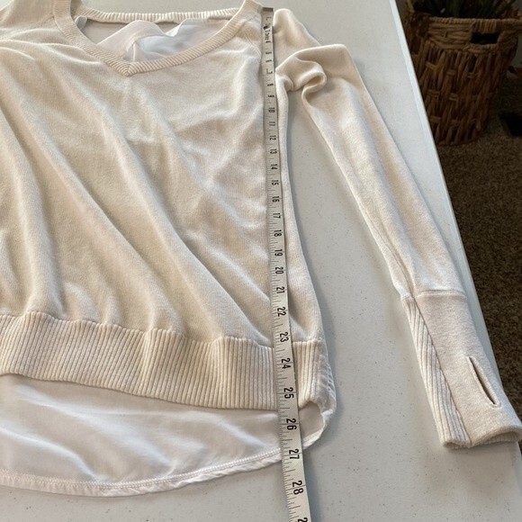 Lululemon Unity Pullover Sweater Back Drop Cashmere Blend Ivory Long Sleeve - Picture 10 of 12